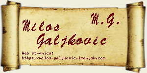 Miloš Galjković vizit kartica